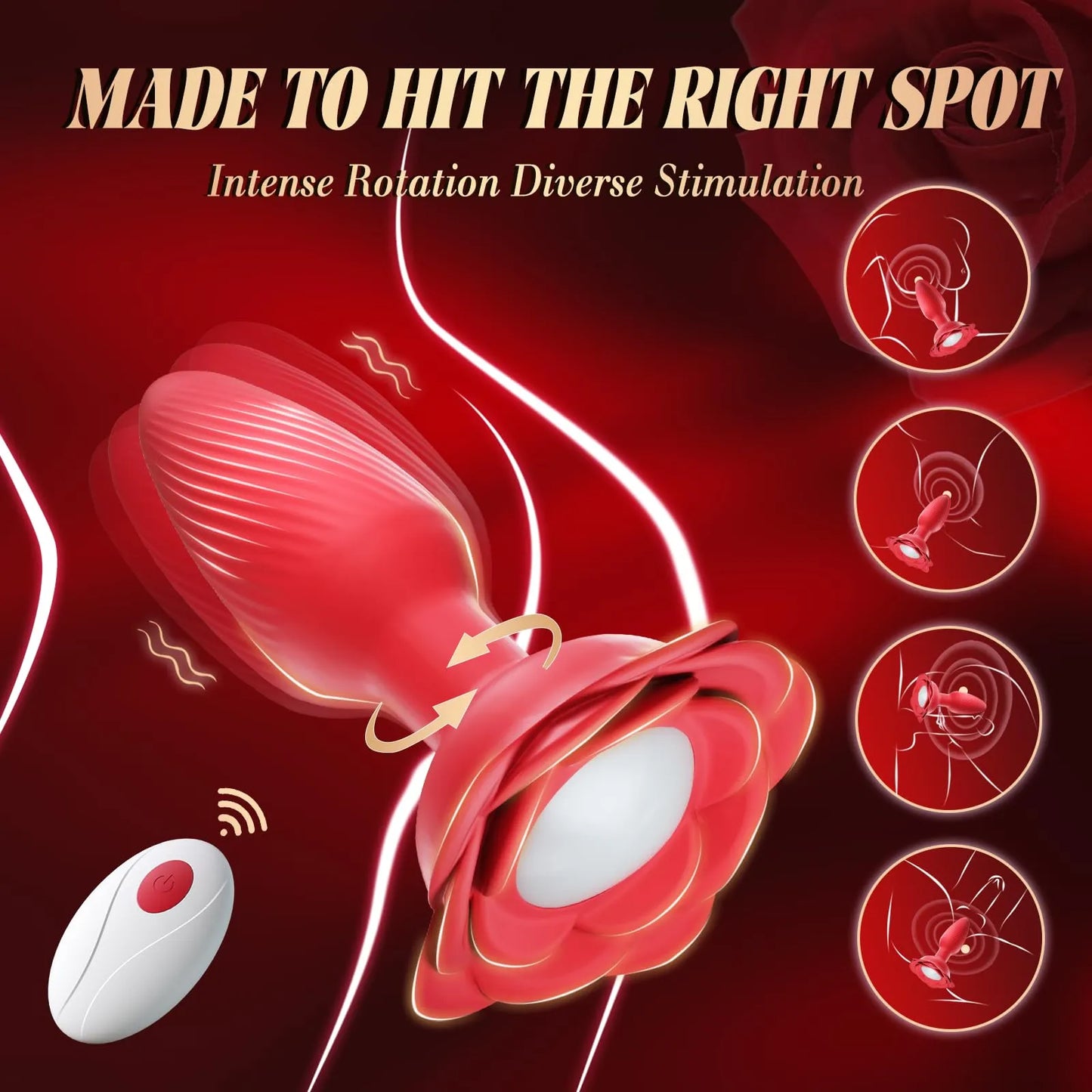 💥New on sale 2025 💞😍360° Rose Rotating Butt Plug Vibrator – Entfachen Sie Lust und Leidenschaft💖
