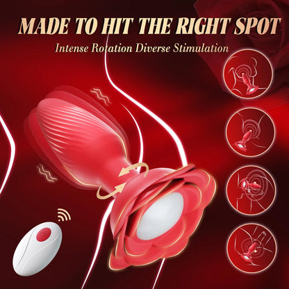 💥New on sale 2025 💞😍360° Rose Rotating Butt Plug Vibrator – Entfachen Sie Lust und Leidenschaft💖