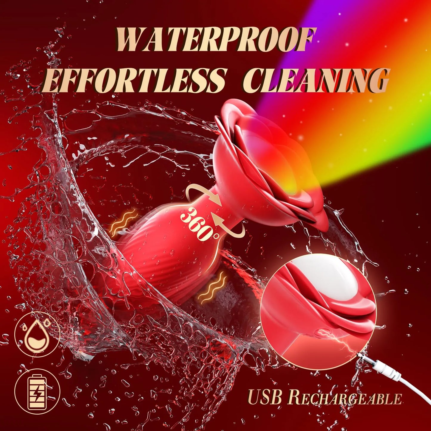 💥New on sale 2025 💞😍360° Rose Rotating Butt Plug Vibrator – Entfachen Sie Lust und Leidenschaft💖