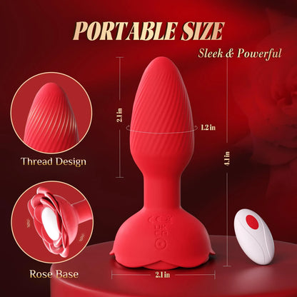 💥New on sale 2025 💞😍360° Rose Rotating Butt Plug Vibrator – Entfachen Sie Lust und Leidenschaft💖