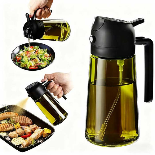 🎁HOT SALE💕2 in 1 Glass Oil Sprayer & Dispenser🔥
