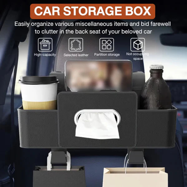 QIAWI™ 3-in-1 Car Backseat Organizer – Keep Your Ride Clean & Organized!