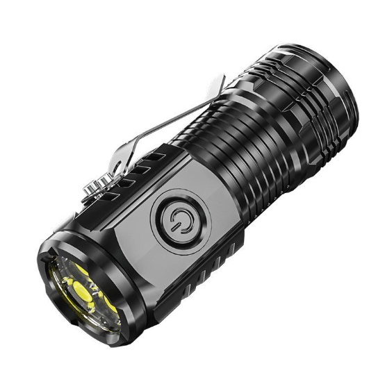 High-intensity LED flashlight, rechargeable, multi-functional, ultra-bright, mini, durable, and portable for outdoor and home use.