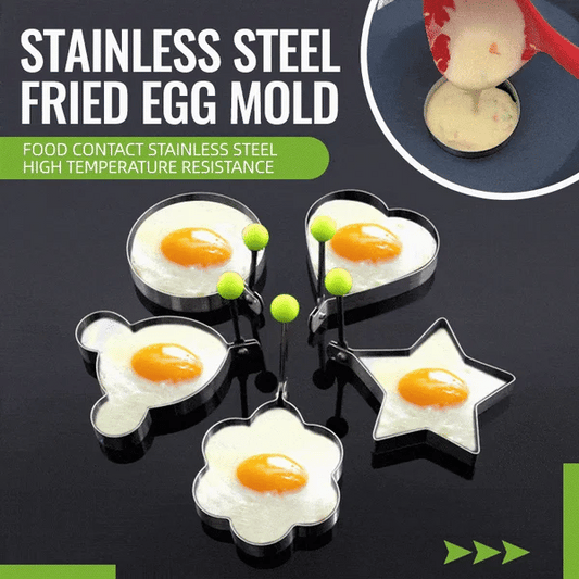 🍳Cute Egg Ring Mold Set | Non-Stick Fried Egg Shaper for Breakfast Cooking