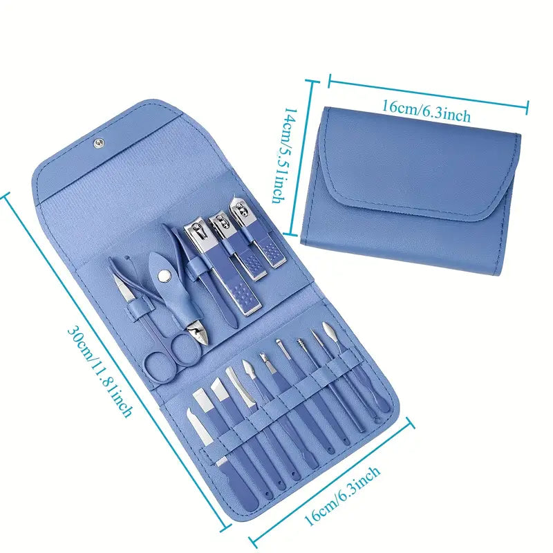 Perfect Gift for Self-Care – 16-in-1 Nail Clipper Set with Elegant Travel Case