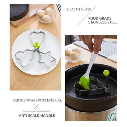 🍳Cute Egg Ring Mold Set | Non-Stick Fried Egg Shaper for Breakfast Cooking