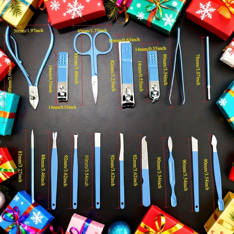 Perfect Gift for Self-Care – 16-in-1 Nail Clipper Set with Elegant Travel Case
