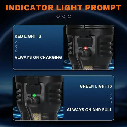 High-intensity LED flashlight, rechargeable, multi-functional, ultra-bright, mini, durable, and portable for outdoor and home use.