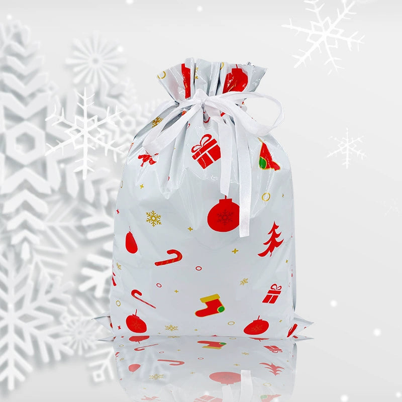 🎅Christmas Drawstring Gift Bags – Easy, 🎁Festive & Reusable!