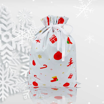 🎅Christmas Drawstring Gift Bags – Easy, 🎁Festive & Reusable!
