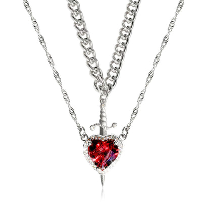 💖Heart & Arrow Zircon Pendant Necklace – ✨Multi-layer Romantic Jewelry Gift