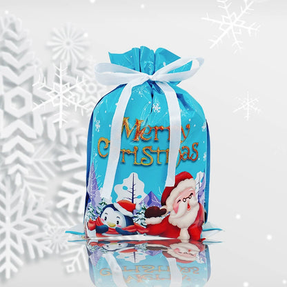 🎅Christmas Drawstring Gift Bags – Easy, 🎁Festive & Reusable!