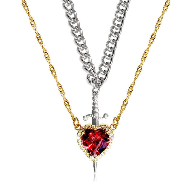 💖Heart & Arrow Zircon Pendant Necklace – ✨Multi-layer Romantic Jewelry Gift