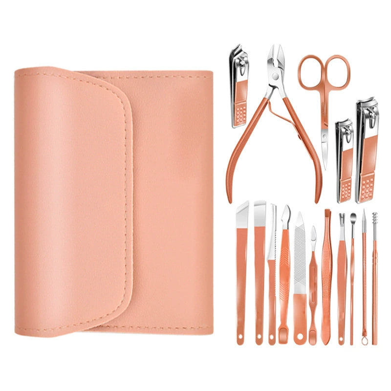 Perfect Gift for Self-Care – 16-in-1 Nail Clipper Set with Elegant Travel Case