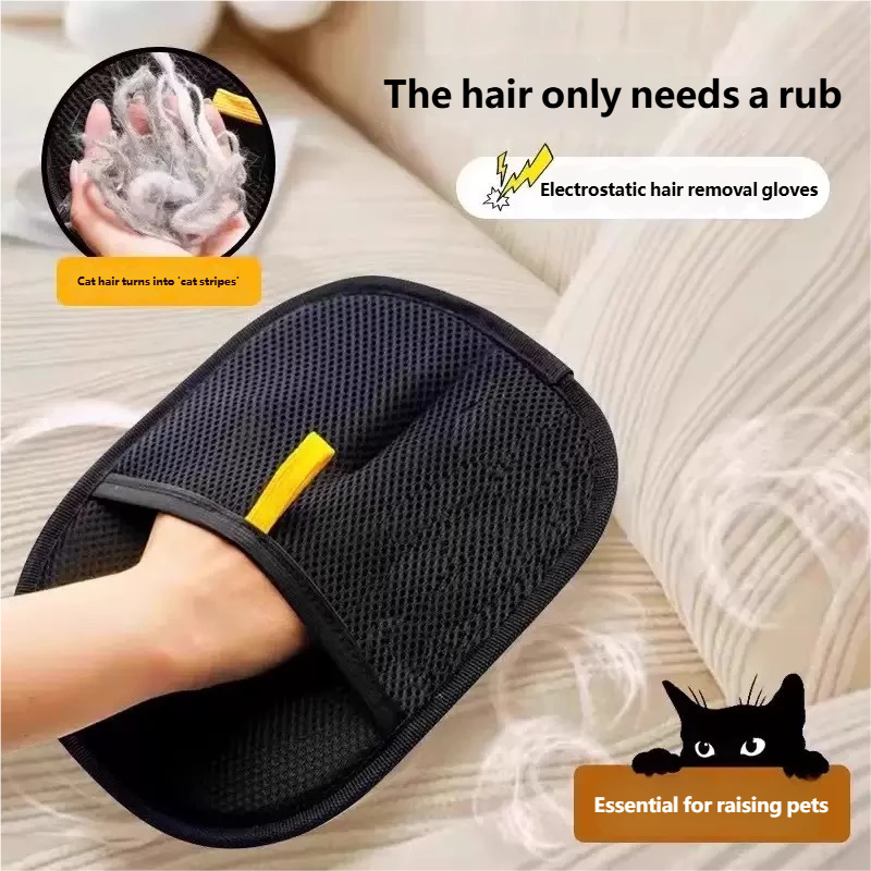 Electrostatic Pet Hair Remover Gloves — Upgraded Fur Removal for Cats & Dogs