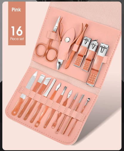 Perfect Gift for Self-Care – 16-in-1 Nail Clipper Set with Elegant Travel Case