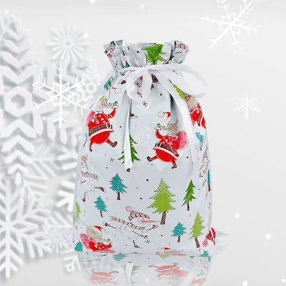 🎅Christmas Drawstring Gift Bags – Easy, 🎁Festive & Reusable!