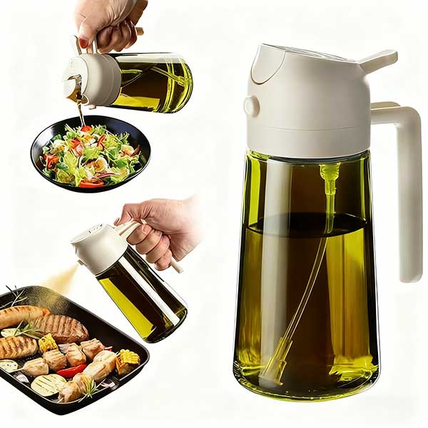 🎁HOT SALE💕2 in 1 Glass Oil Sprayer & Dispenser🔥