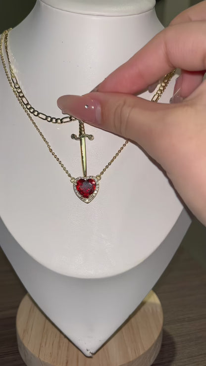 💖Heart & Arrow Zircon Pendant Necklace – ✨Multi-layer Romantic Jewelry Gift